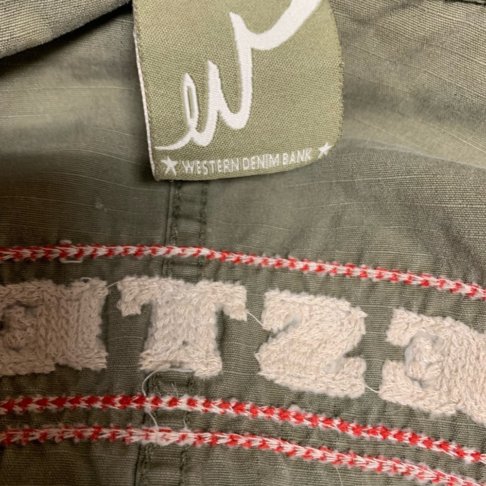 Western Denim Bank Camo Embroidered Distressed Jacket Size M - Picture 5 of 9